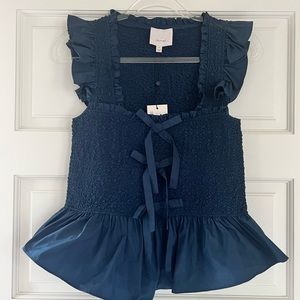 Cinq a sept Navy peplum too SMALL